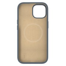 IDEAL OF SWEDEN Silicone MagSafe Case Midnight Blue, transparent beige bagside, cirkulært mønster, til iPhone 13-16e.