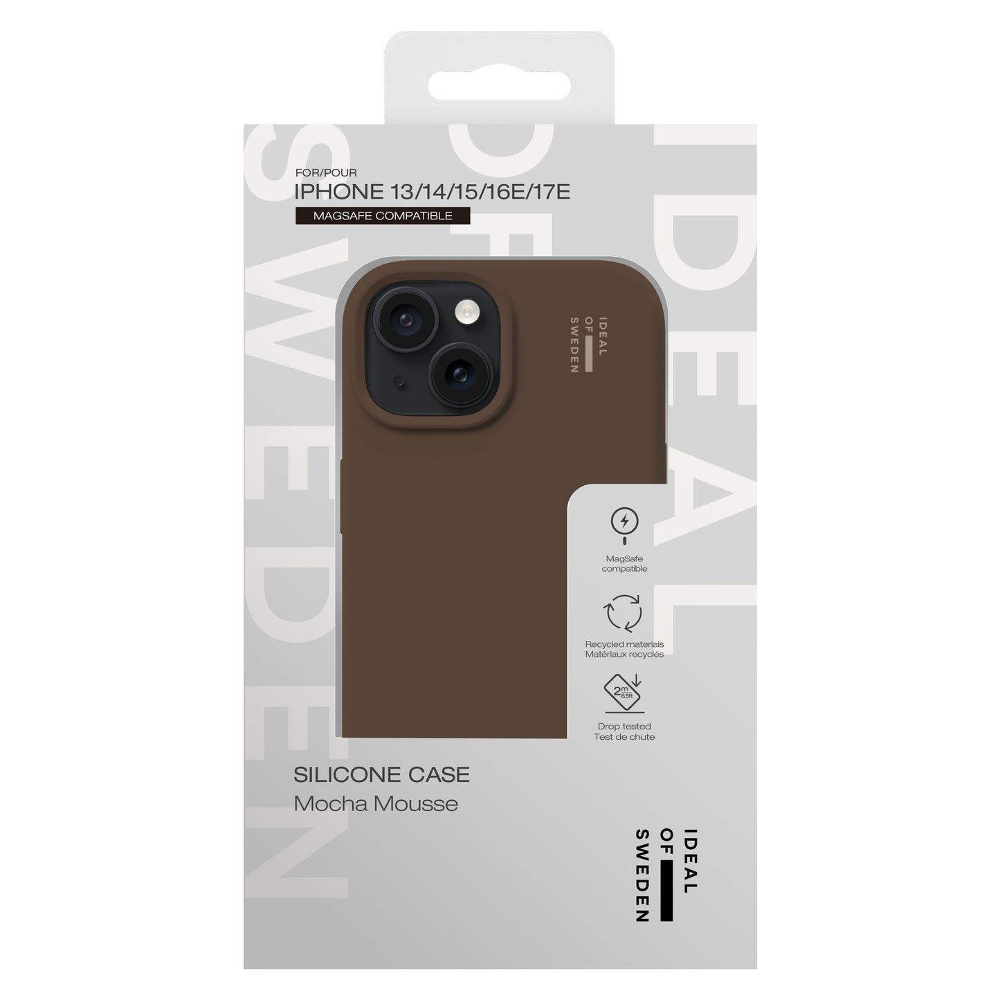 Ideal Of Sweden Silikone MagSafe Cover til iPhone 13/14/15/16 Mocha Mousse farve, MagSafe-kompatibel.