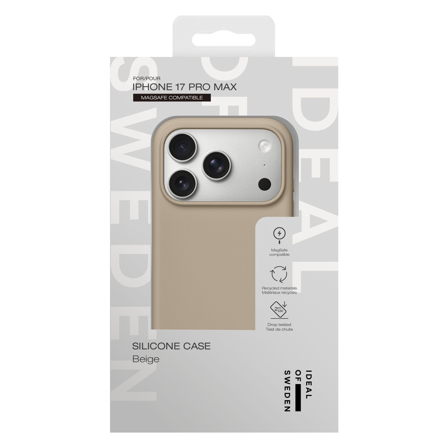 IDEAL OF SWEDEN Silikone MagSafe Cover iPhone 17 Pro Max Perfect Beige, MagSafe-kompatibel, genanvendte materialer.