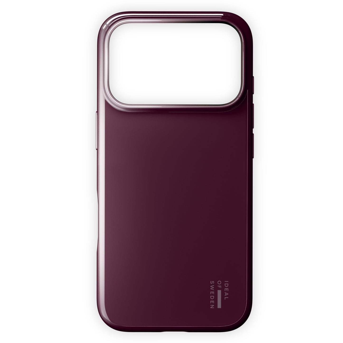 Ideal Of Sweden Slim MagSafe Cover iPhone 17 Pro Max Glossy Cherry stor kameracutout sølvdetaljer bagside.