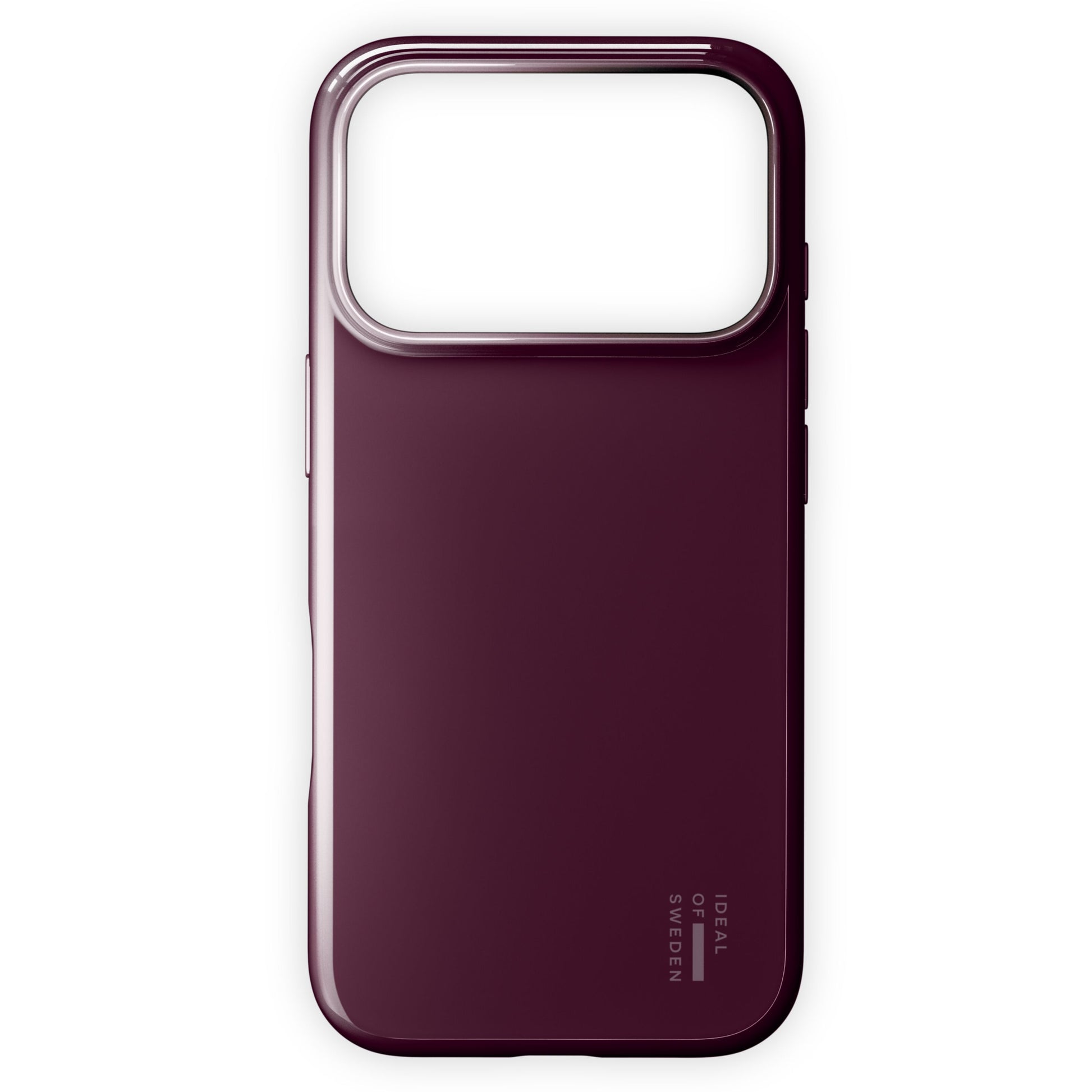 Ideal Of Sweden Slim MagSafe Cover iPhone 17 Pro Max Glossy Cherry stor kameracutout sølvdetaljer bagside.