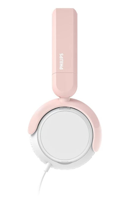Philips TAK4206 trådløse on-ear børnehovedtelefoner til børn, rosa, synlig hvidt lydkabel, 85 dB volumenbegrænsning.