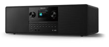 Philips TAM6500 kompakt mikrosystem sort med CD, DAB+, Bluetooth, digitalt display, to drejeknapper, frontporte, sidehøjttalere.