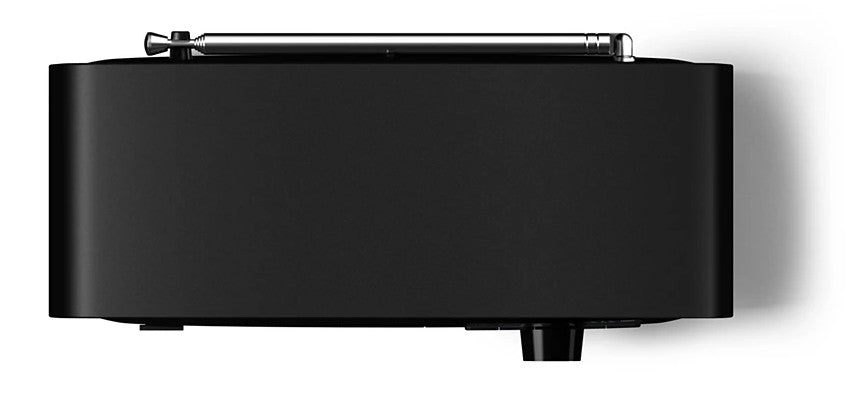Philips The Janet bærbar retroradio sort, afrundede kanter, metalhåndtag øverst, kabel nederst til højre, Bluetooth, DAB+ FM.