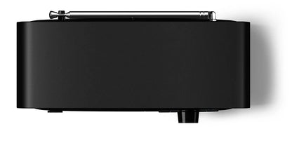 Philips The Janet bærbar retroradio sort, afrundede kanter, metalhåndtag øverst, kabel nederst til højre, Bluetooth, DAB+ FM.