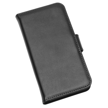 Mobilpung til iPhone 6/6s/7/8/SE sort folio-cover med kortlomme, syet kant og magnetlås.