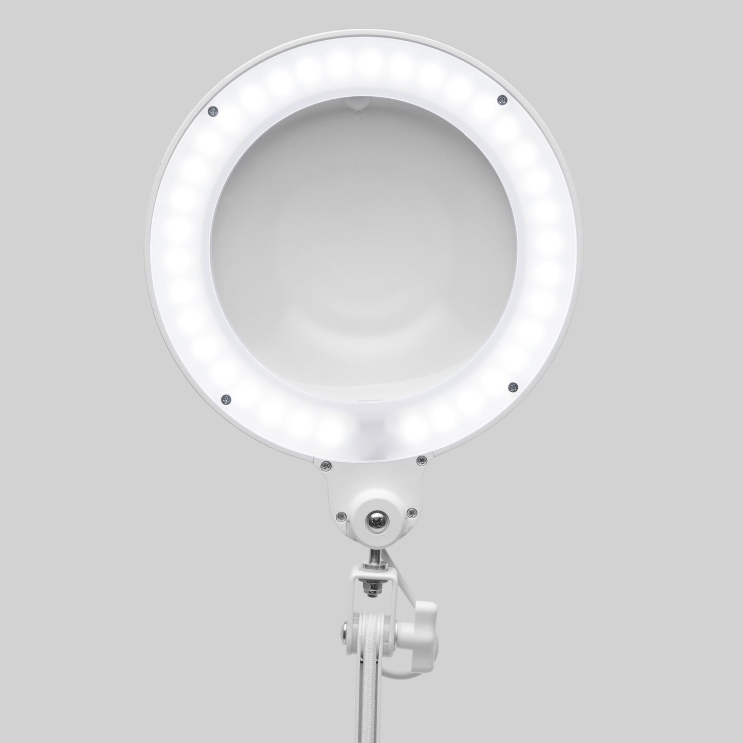 Arbejdsbelysning med forstørrelse LED 570 lm, hvid rund lampe på justerbar stander, LED-lys.