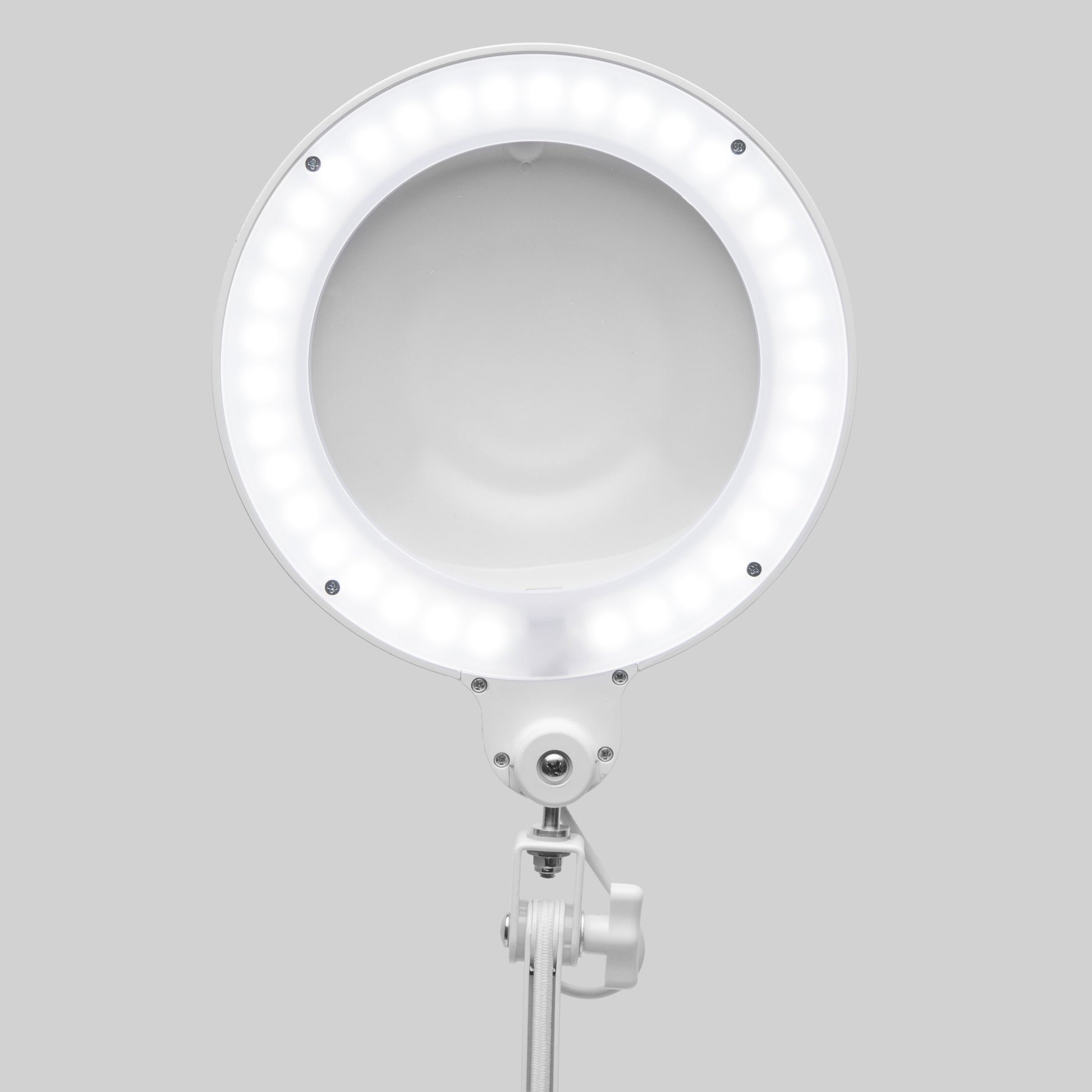 Arbejdsbelysning med forstørrelse LED 570 lm, hvid rund lampe på justerbar stander, LED-lys.