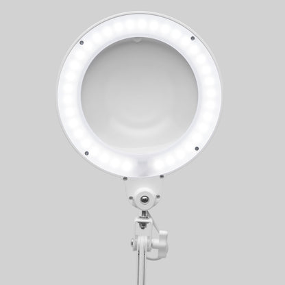 Arbejdsbelysning med forstørrelse LED 570 lm, hvid rund lampe på justerbar stander, LED-lys.
