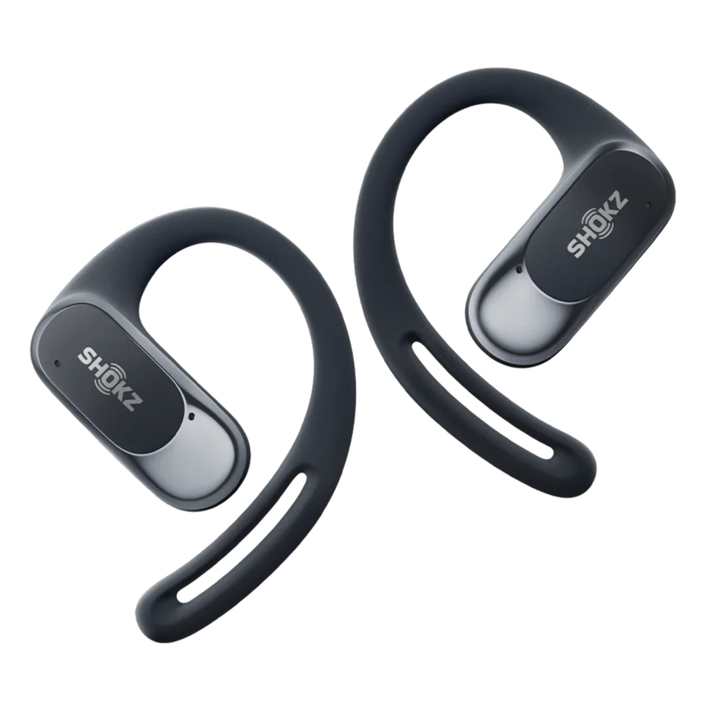 Shokz OpenFit Air trådløse øretelefoner sort med ørekroge open-ear design.