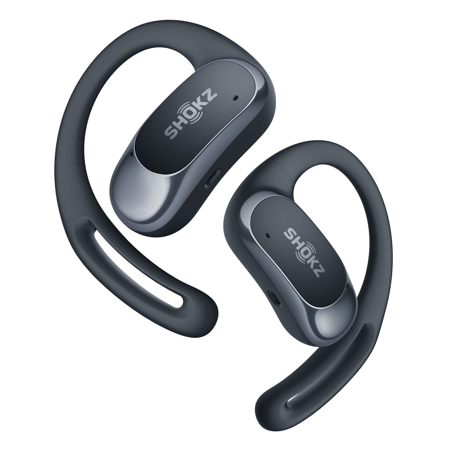 Shokz OpenFit Air trådløse øretelefoner sort open-ear design med ørekroge.