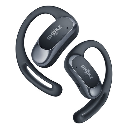 Shokz OpenFit Air trådløse øretelefoner sort open-ear design med ørekroge.