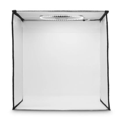 Hama Mini-fotostudie ToGo rektangulært kompakt fotostudie med LED-lys i toppen til produktfotografering.