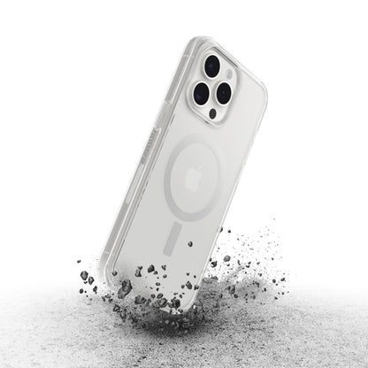 Otterbox Symmetry MagSafe cover til iPhone 15 Pro klar, beskytter ved stød mod ru underlag, synlig støv og snavs.
