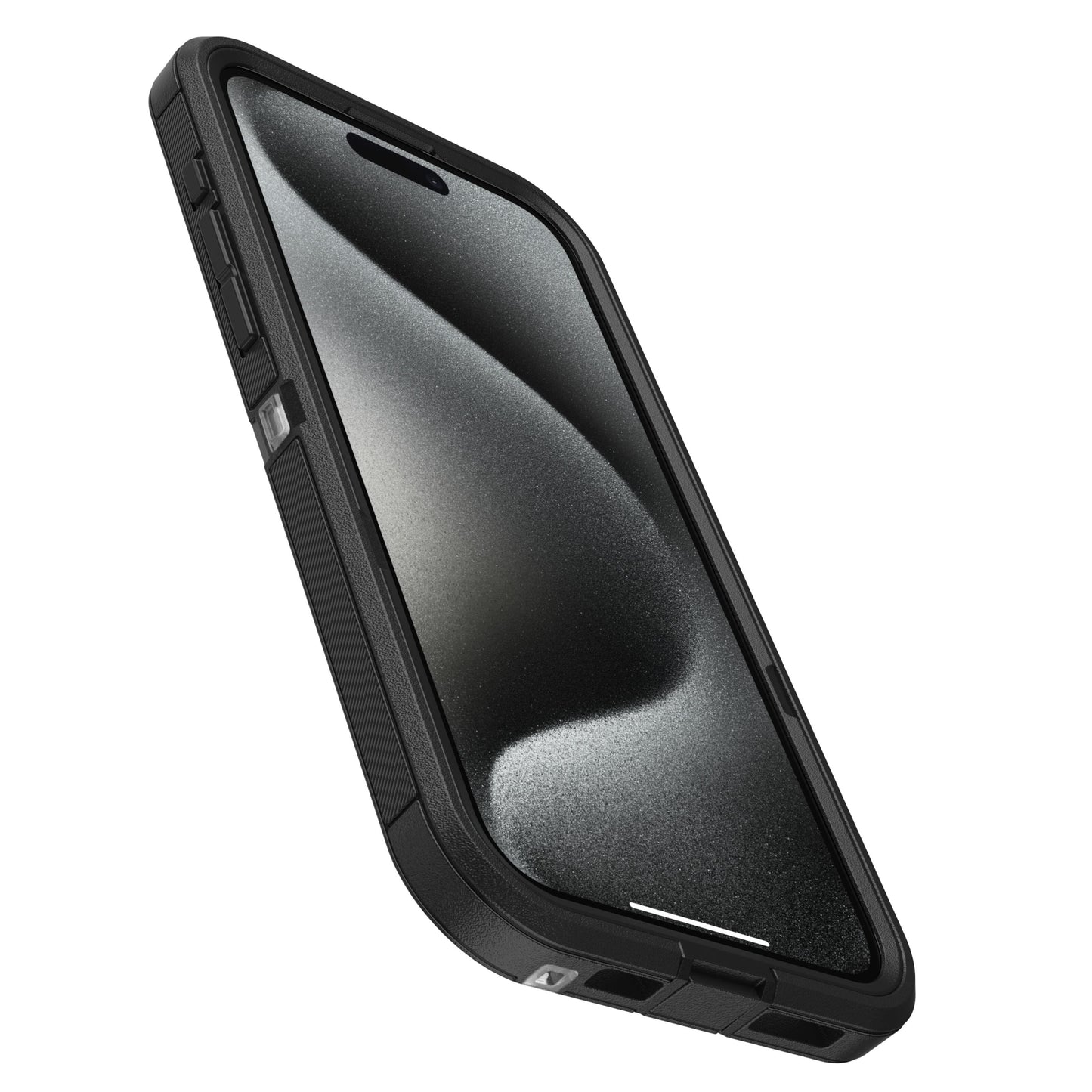 Otterbox Defender XT Dark Side cover til iPhone 15 Pro Max med teksturerede sider, forstærkede hjørner, MagSafe, knapdække.