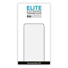 Elite Extreme skærmbeskyttelse til Galaxy S24, 9H hårdhed, ridsebeskyttelse, rektangulær ramme vises.