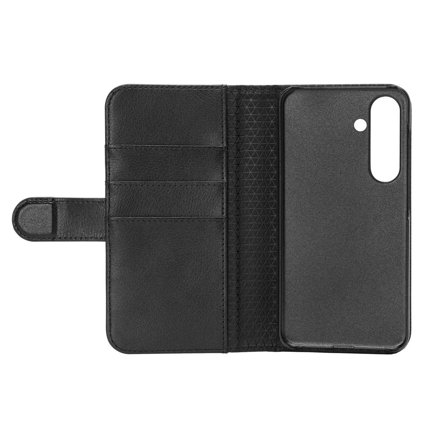 Linocell 2-i-1 mobilpung til Galaxy S24 sorterer etui med tre kortlommer, snap-lukning og telefonrum.
