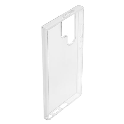 Second Skin mobilcover til Samsung Galaxy S24 Ultra, gennemsigtigt og tyndt med udskæringer til kamera, knapper og porte.