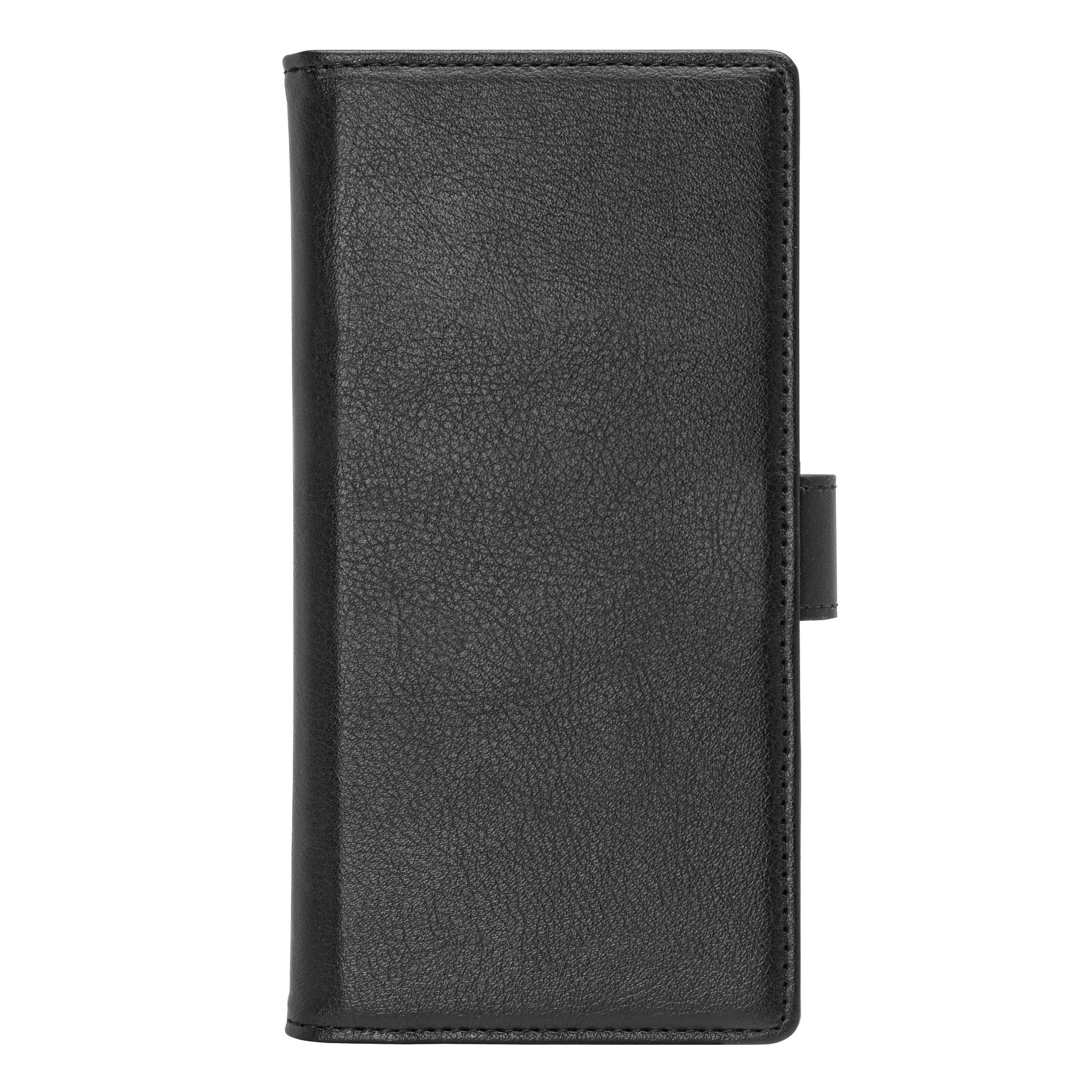 Linocell Mobilpung 2-i-1 til Galaxy S24 Ultra sort læder, lukket med rem og glat overflade.