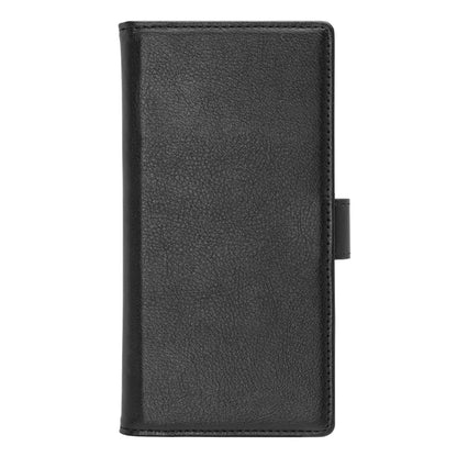Linocell Mobilpung 2-i-1 til Galaxy S24 Ultra sort læder, lukket med rem og glat overflade.