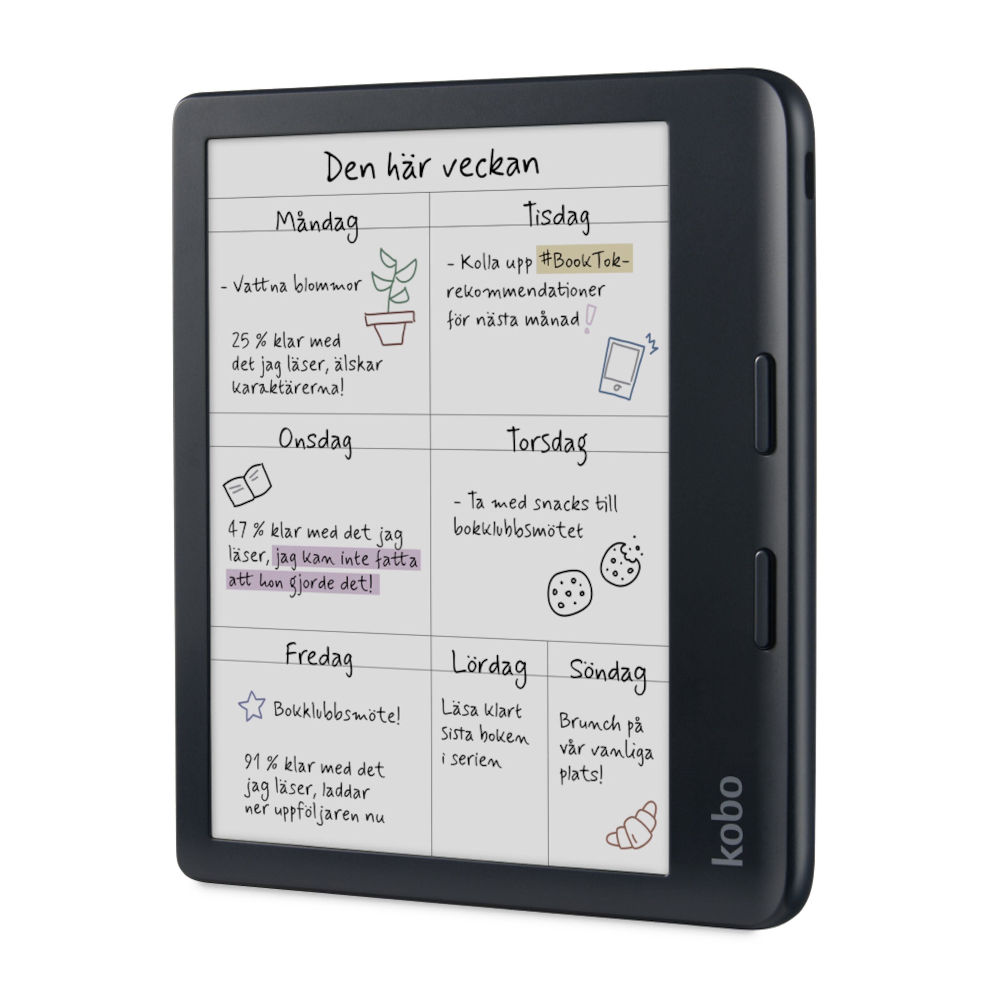 Kobo Libra Colour læseplade 7 tommer - Sort – AV-Cables.dk