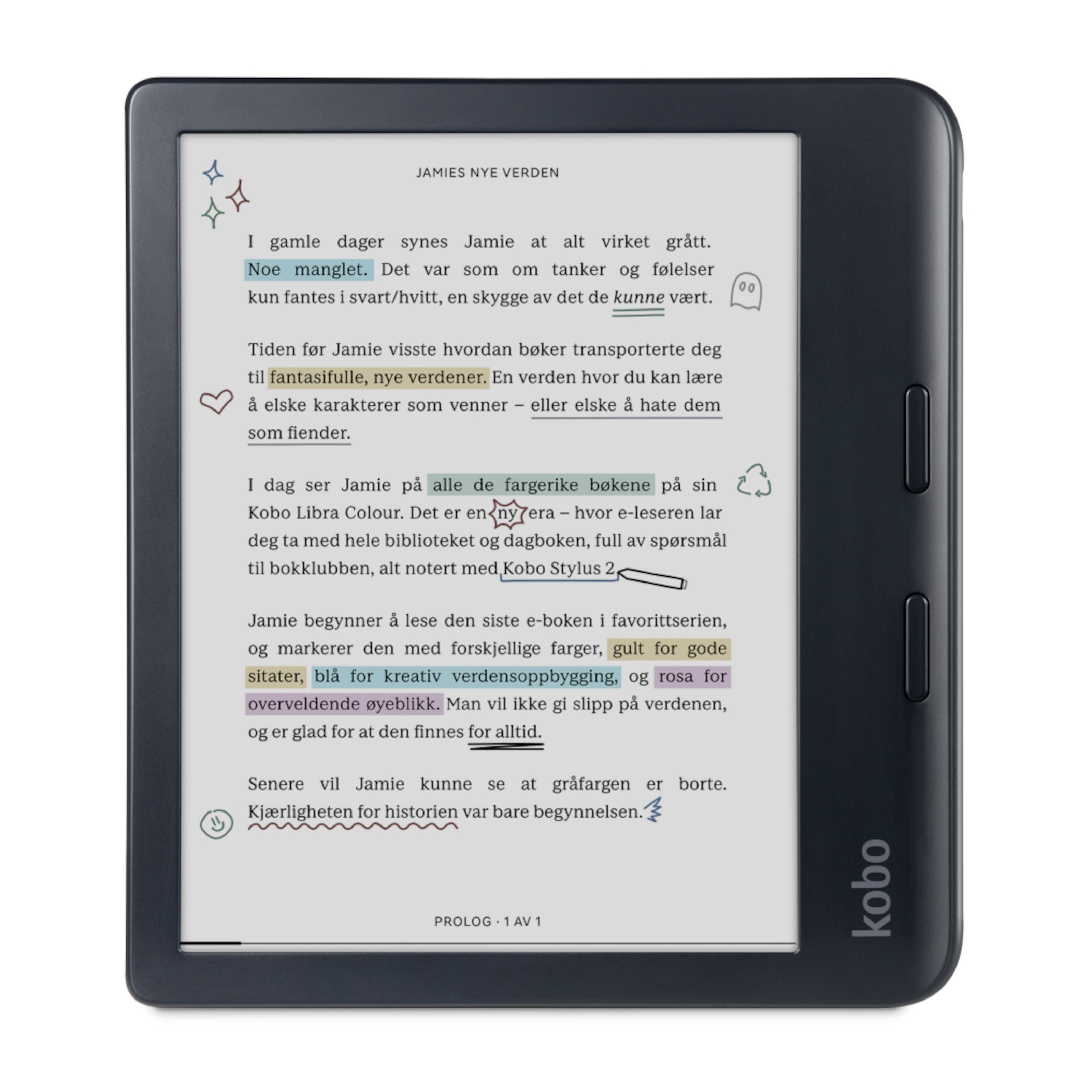 Kobo Libra Colour læseplade 7 tommer - Sort – AV-Cables.dk
