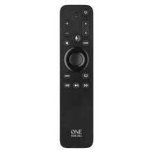 ONE FOR ALL Apple TV-fjernbetjening, sort, universel, knapper til strøm/lydstyrke/menu/navigation/playback.