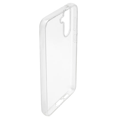 Linocell Second Skin cover til Galaxy S23 FE gennemsigtig, slankt design, afrundede kanter, præcise udskæringer til kamera og port.