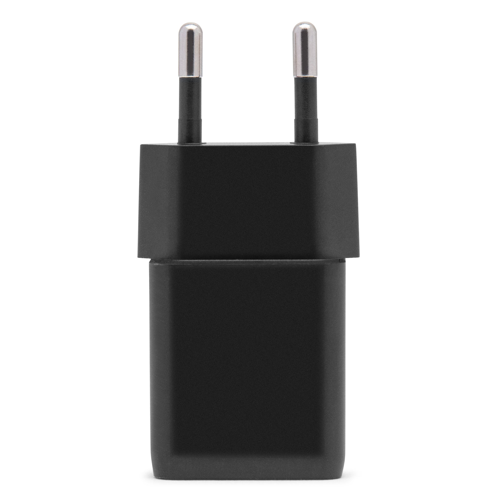 USB-C oplader 33 W sort europæisk model med to runde stik og GaN-teknologi.