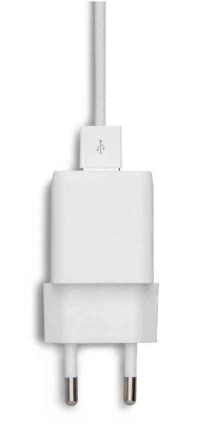 Linocell USB-C-oplader 33W PD hvid europæisk stik fastmonteret hvid kabel kompakt.