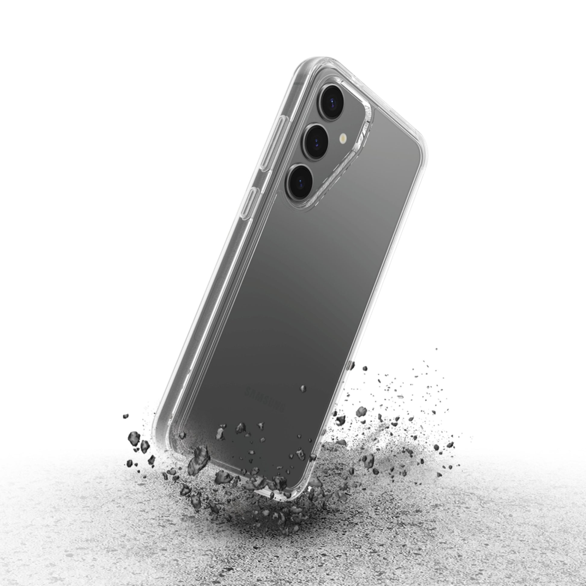 Otterbox Symmetry Robust cover til Galaxy S24 Plus gennemsigtig beskytter mod stød, ridser, støv og snavs.