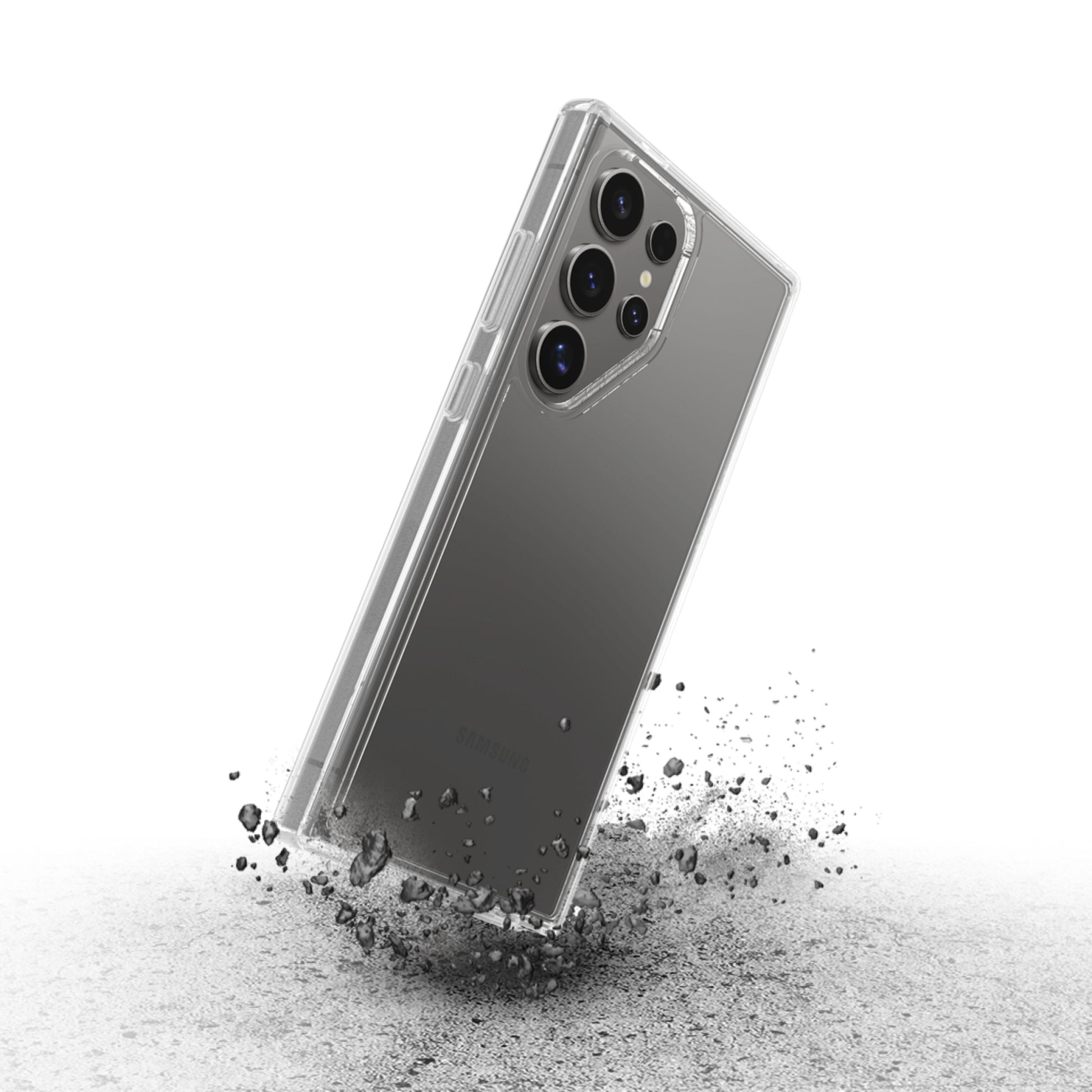 Otterbox Symmetry Robust cover til Galaxy S24 Ultra Transparent beskytter telefonen mod stød og støv, tydeligt robust klar design.