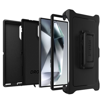 Otterbox beskyttende etui til Galaxy S24 Ultra i sort med bælteklips, hardcase, inderfor i genanvendt materiale.