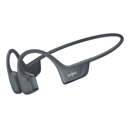 Shokz OpenRun Pro 2 trådløse hovedtelefoner, knogleledning, åbent øre-design, fleksibel nakkebøjle, sort.