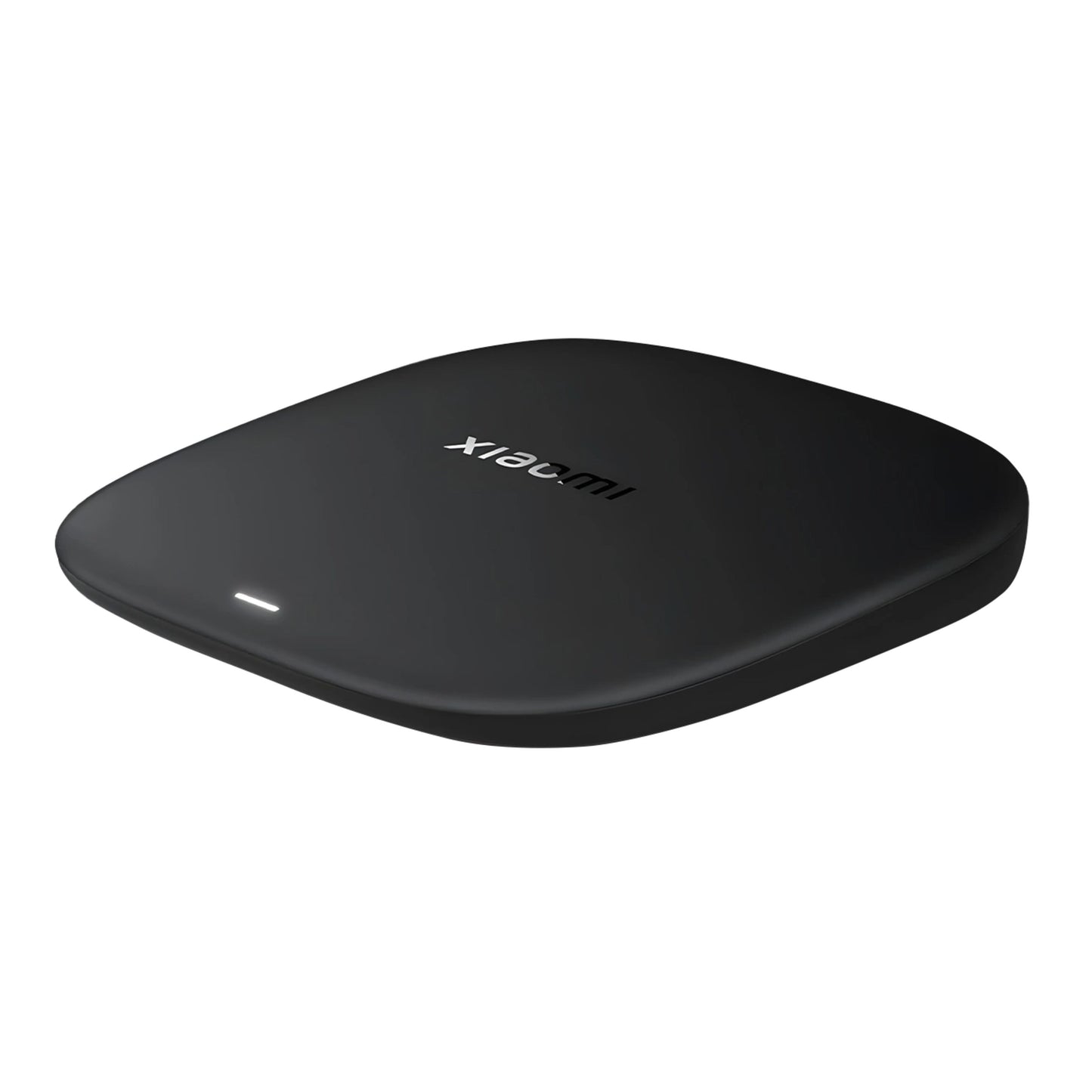 Xiaomi TV Box S 3. generation sorterer streamingboks med afrundede kanter, xiaomi-logo på toppen og understøttelse af 4K.