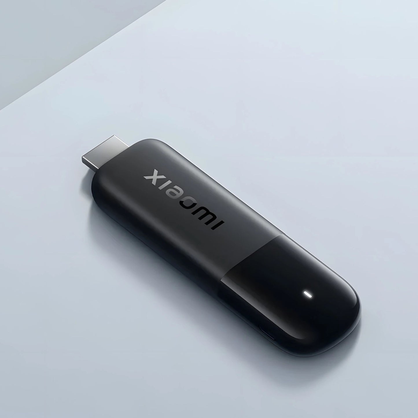 Xiaomi TV Stick 4K 2. gen sort, HDMI-stik synligt, rektangulær med afrundede kanter, Google TV-logo.