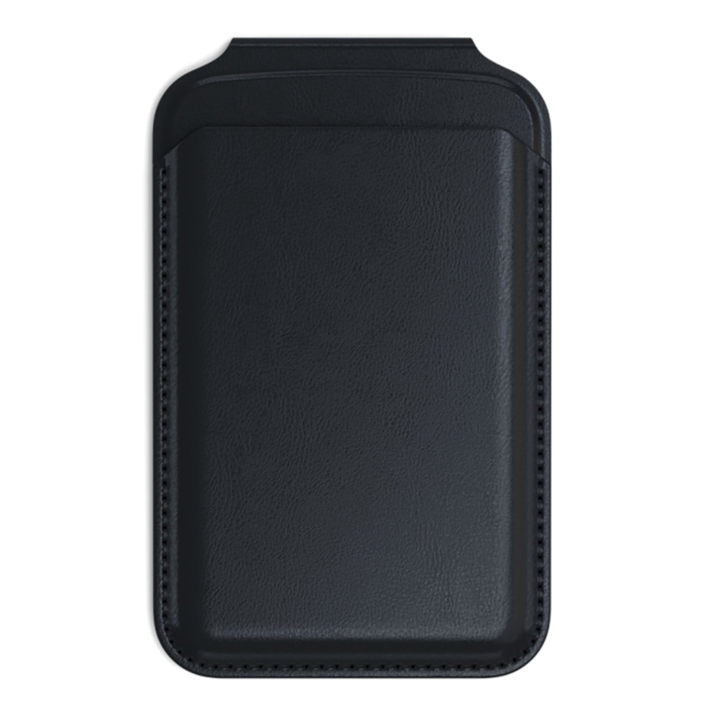Satechi magnetisk kortholder med støttefunktion, sort vegansk læder, afrundede kanter, synlig syning, til iPhone 12.