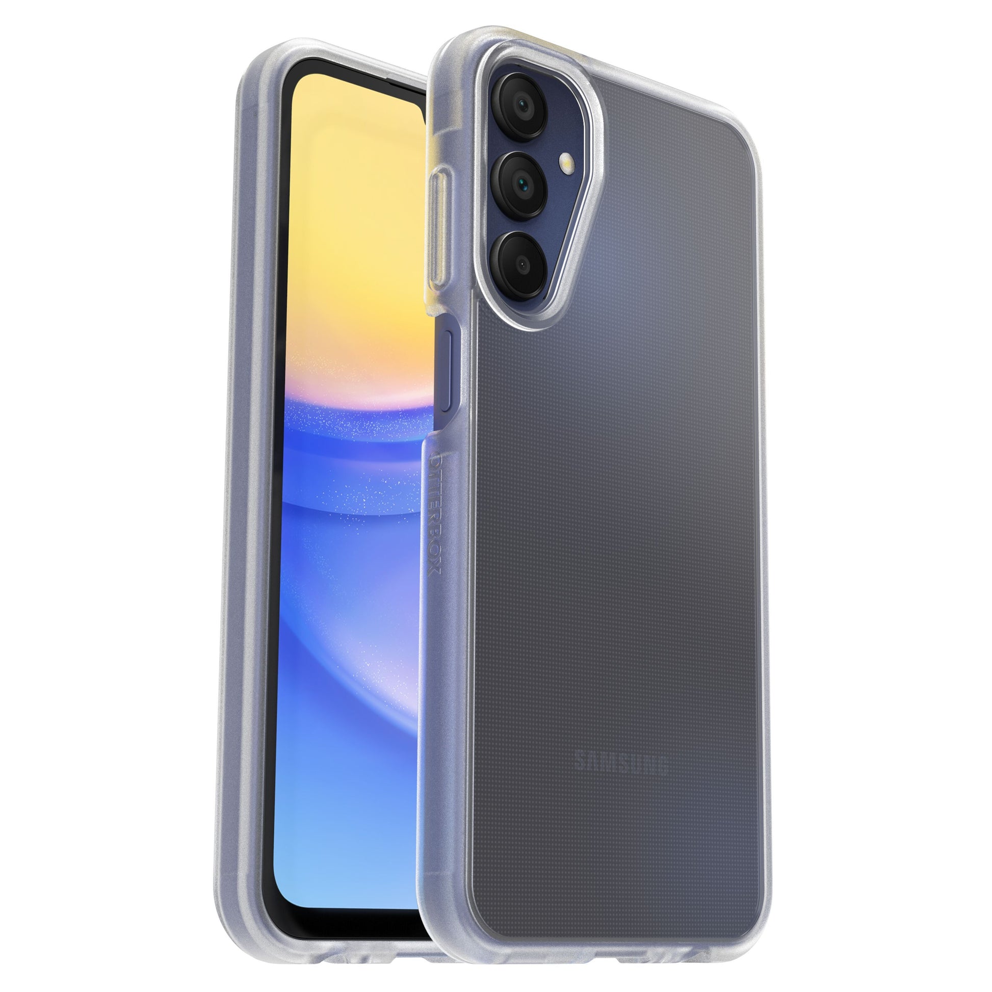 OtterBox Reager gennemsigtigt, stødsikkert cover til Samsung Galaxy A15/A15 5G med tredobbelt kameraudskæring.