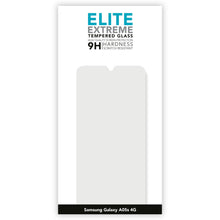 Elite Extreme skærmbeskyttelse til Samsung A05s, 9H hærdet glas, ridsefast, emballage viser skærmbeskyttelse outline.
