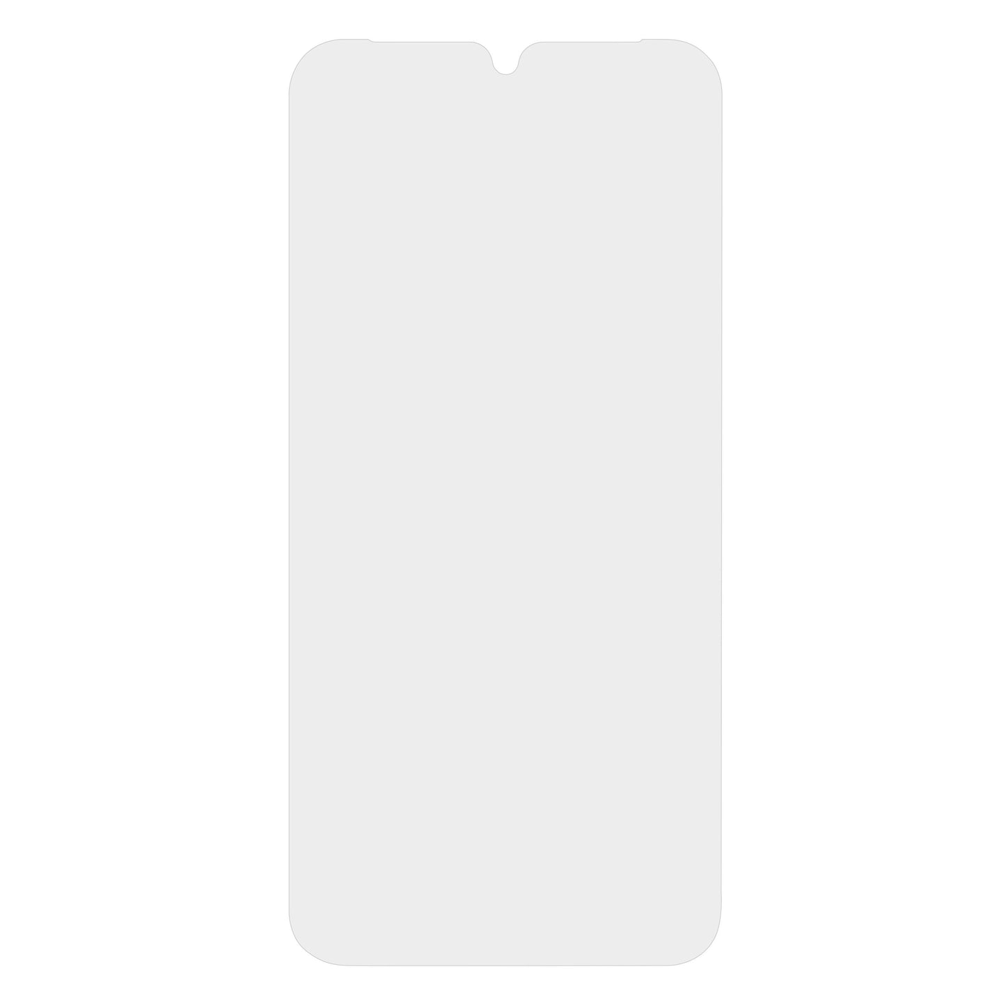 Elite Extreme skærmbeskyttelse til Samsung Galaxy A15 4G/5G, lys grå, vertikal med afrundede hjørner og notch foroven.