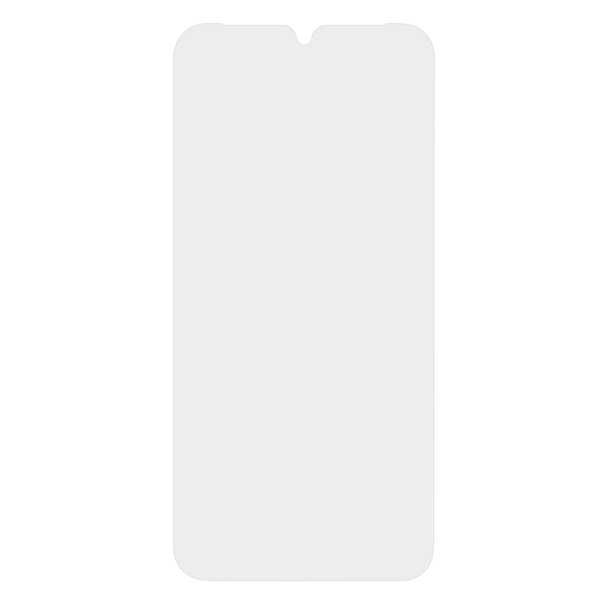 Elite Extreme skærmbeskyttelse til Samsung Galaxy A15 4G/5G, lys grå, vertikal med afrundede hjørner og notch foroven.