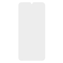 Skærmbeskyttelse til Samsung A25, hvidt rektangel med afrundede hjørner og lille top-notch.