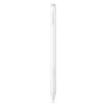 Kobo Stylus 2 pen hvid, flad side, Kobo-logo, knap nær spidsen, USB-C opladning.