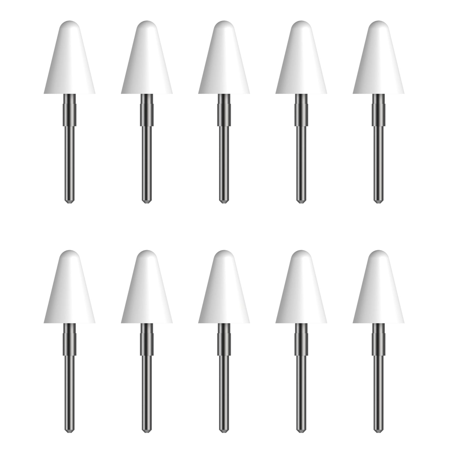Kobo Stylus 2 Ekstra spidser, hvid, metalaksler, 10-pak udskiftningsspidser i to rækker.