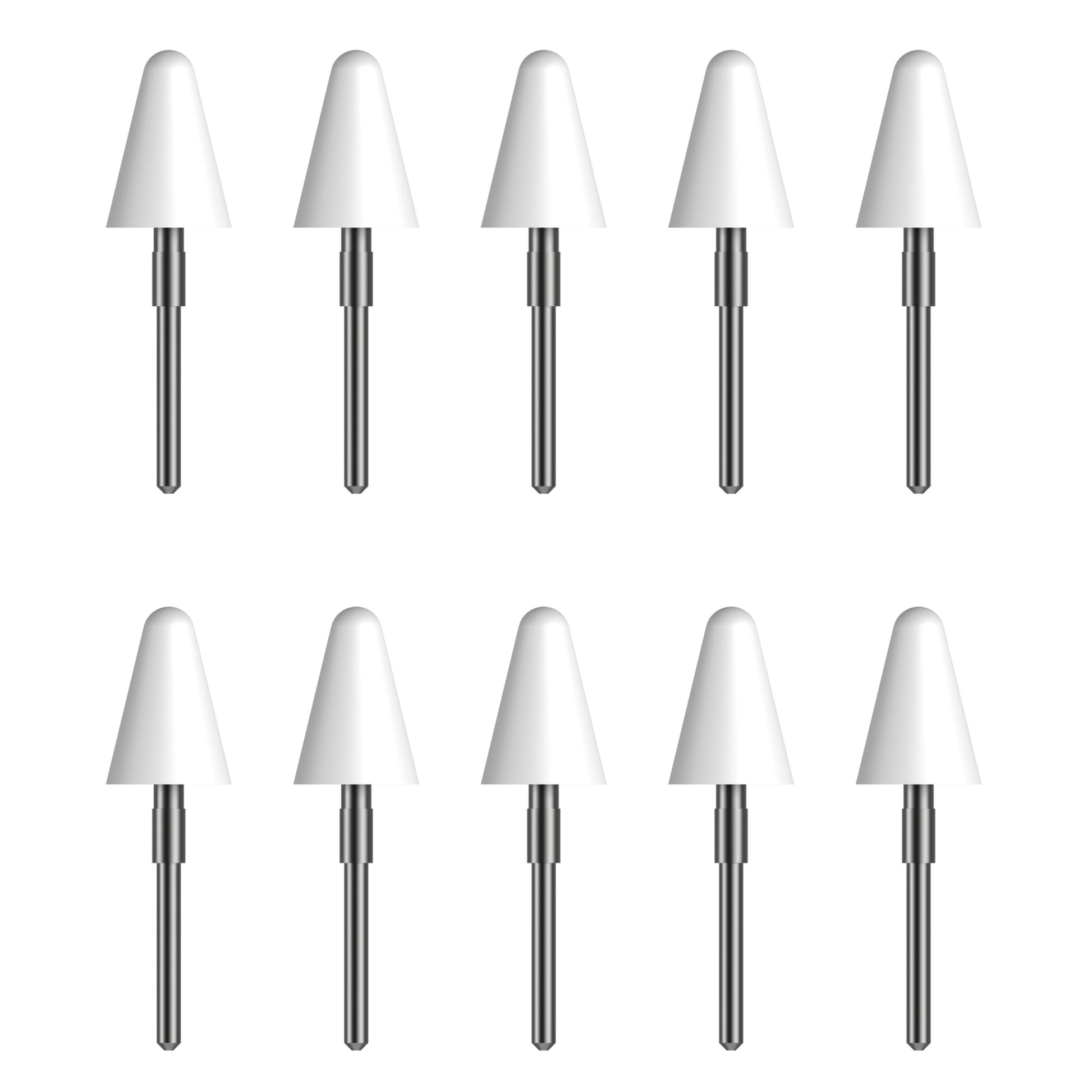 Kobo Stylus 2 Ekstra spidser, hvid, metalaksler, 10-pak udskiftningsspidser i to rækker.