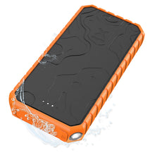 Xtorm XR202 Xtreme Powerbank 20000 mAh, orange-sort IP65, tekstureret overflade, 4 LED indikatorer, indbygget lygte.