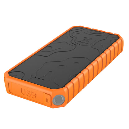 Xtorm Robust XR202 Xtreme Powerbank 20000 mAh sort/orange, tekstureret, USB-port cover, power-knap, IP65.
