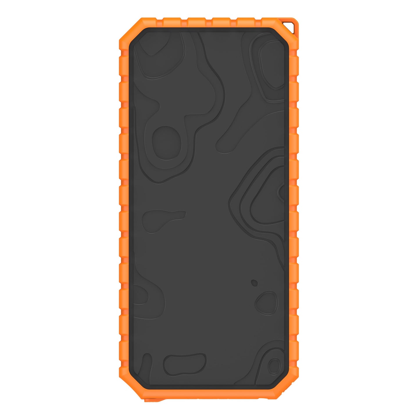 Xtorm Robust XR202 Xtreme Powerbank 20000 mAh, sort med orange kant, rektangulær, afrundede hjørner, IP65.