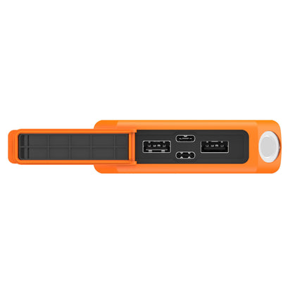 Xtorm Robust XR202 Xtreme Powerbank 20000 mAh sort, topvinkel, åben beskyttelsesklap, flere porte synlige, IP65-design.