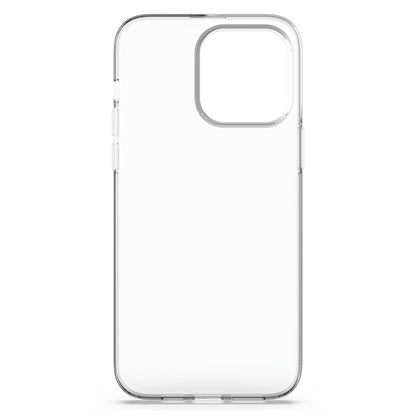 Linocell Second Skin cover til iPhone 14 Pro Max klar, tyndt med afrundede kanter og stor rektangulær kameraklip øverst til venstre.